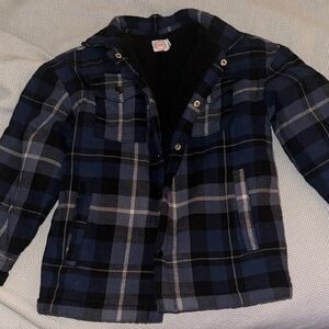 Boys S Navy and Black Fleece Jacket/flannel